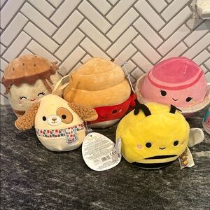 Squishmallows Plush Toy Set - Yellow, Pink, Brown